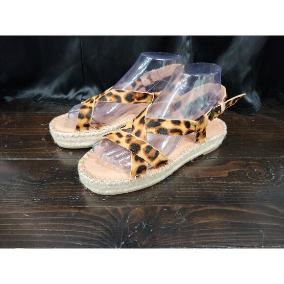 Madewell The Malia Espadrille Sandal In Leopard Calf Hair/Size 7 NWOB - Picture 3 of 10